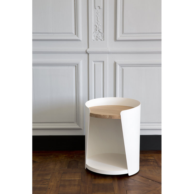 Madisen Tray Top End Table, White, Oak