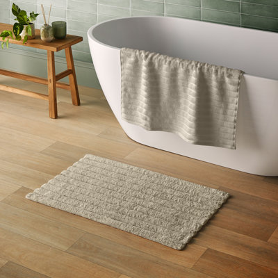 Silentnight Ribbed Cotton Rectangle Bathmat 100% Cotton BCI