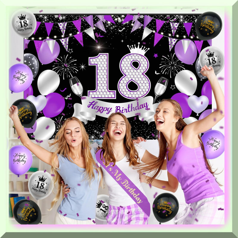 Black Glitter Match Day Celebration Banner