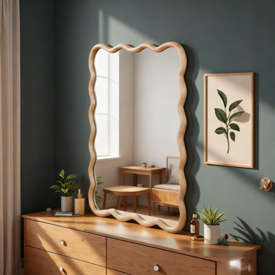Bohemian Rectangle Wood Framed Decorative Wall Mirror