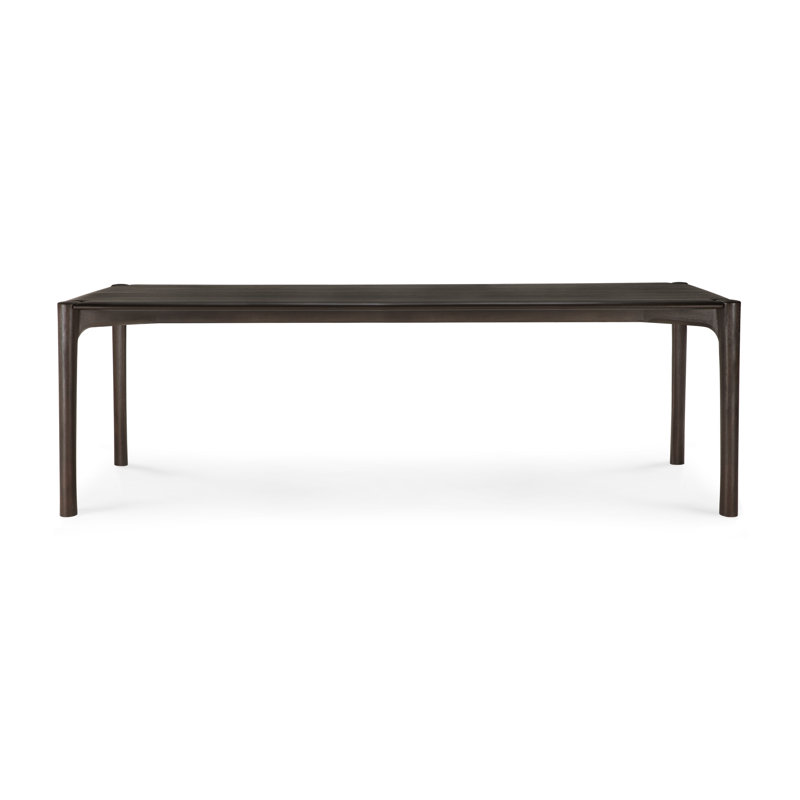 PI Solid Oak Dining Table, Teak Dark Brown, 30"H x 94.5"L x 39.5"W