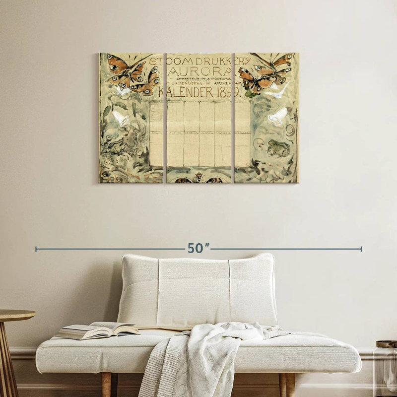 Brampt 1899 Calendar For The Aurora Steam Printer, 24" H x 38" W