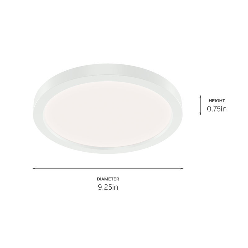 Spot à DEL intégré blanc, H 0,75 po x l 9,02 po x P 9,02 po