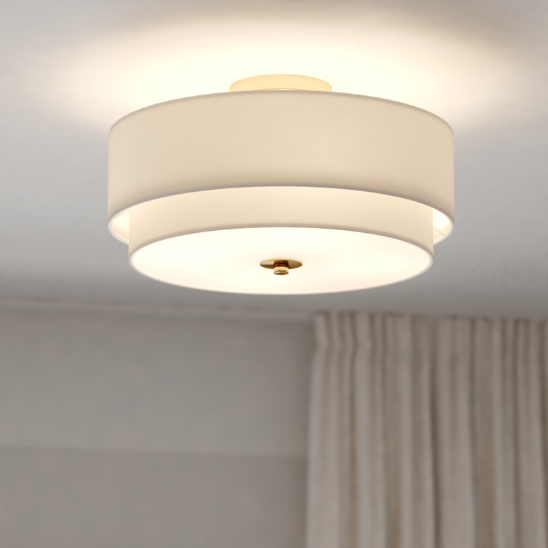Pateley Semi Flush Mount, Matte Brass