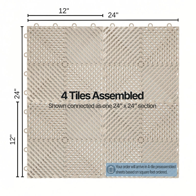 Carreaux de plancher de garage ventilés Nitro 12 po x 12 po x 3/8 po (GR graphite), Brun