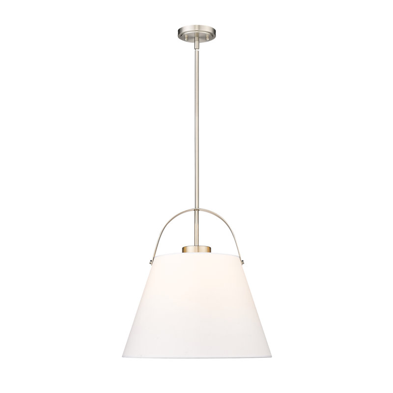 Luminaire suspendu 1 lumière Lupi, Nickel brossé, H 99 po x l 18 po x P 18 po