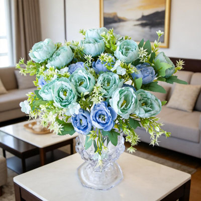 4 pièces fleurs artificielles pivoine Saint-Valentin maison salon table bonsaï mariage bouquet de mariée (vase non inclus)