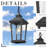 14 Inch Outdoor Hanging Light Die-Cast Aluminum Seeded Glass Black Finish