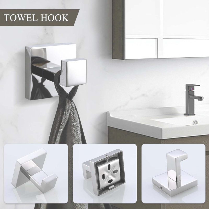 4 - Piece Bathroom Hardware Set, Chrome