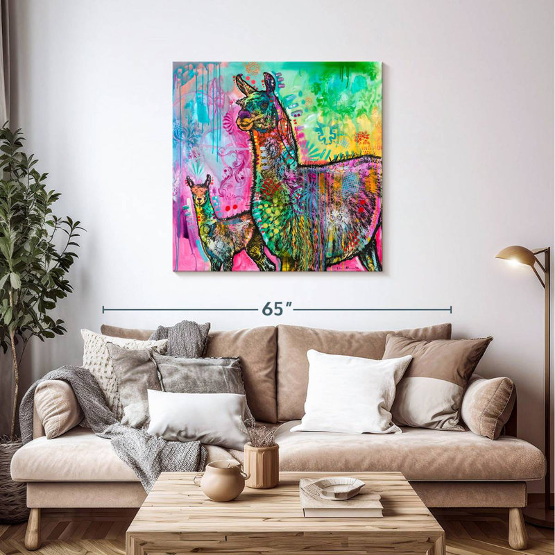 Brampt Psychedelic Llama, 39" H x 39" W