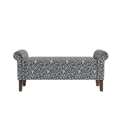 Banc de rangement avec accoudoirs roulés Wallen