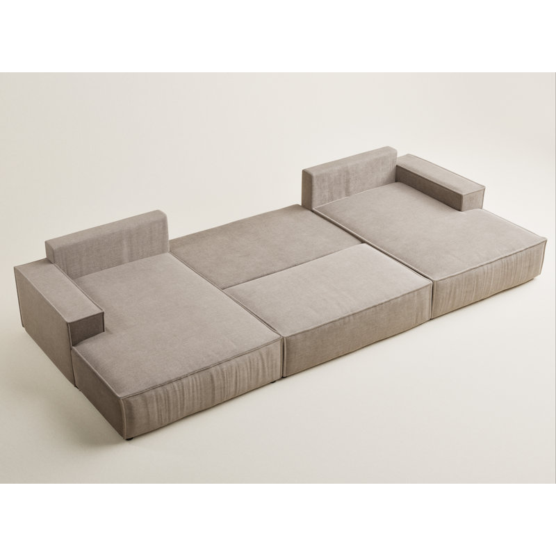 6 Seater Reclining Corner Sofa , Brown/Grey
