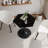 31.50"Modern Hexagonal Coffee Table with Printed Marble Table Top,Metal Base-1613010039