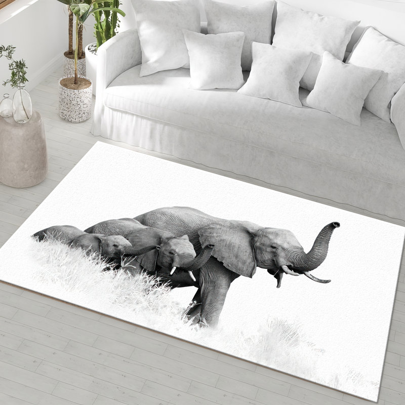 Exquisite Non-Woven Soft Printed Rug with a Striking Geometric Design Perfect for Elevating the Look of any Living Space