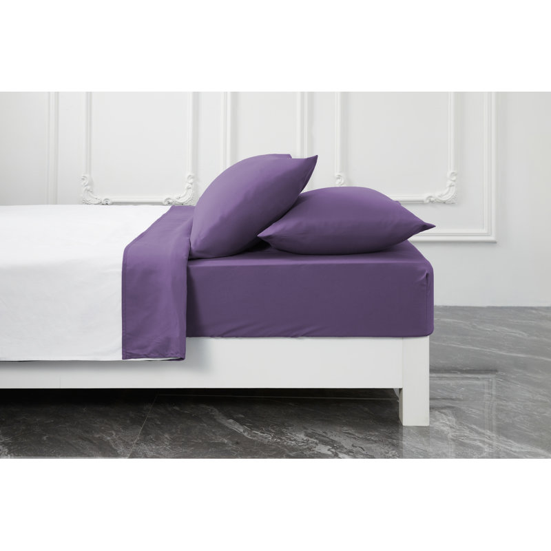 Premium Rayon from Bamboo Sheet Set Deep Pockets, Cooling, Ultra Soft and Breathable, Violet