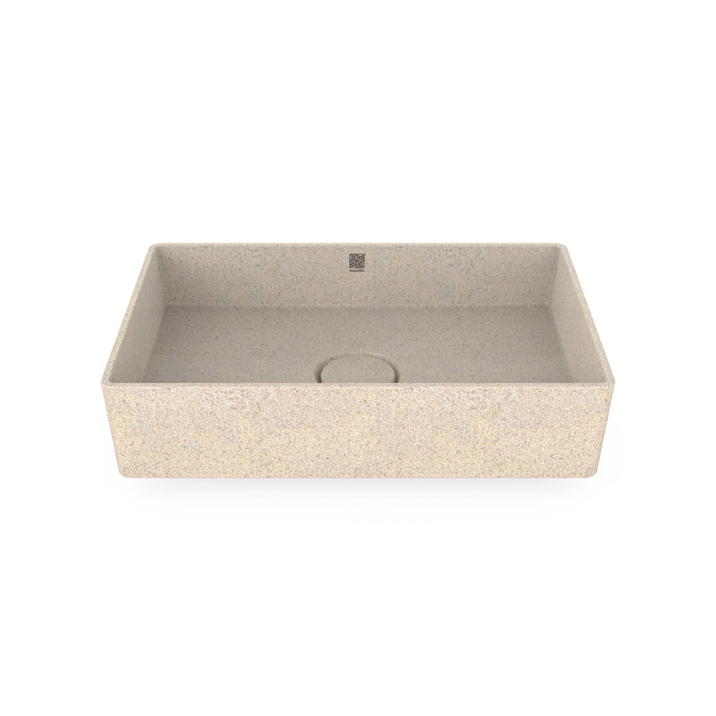Woodio Cube60 15.75'' Wood Rectangular Bathroom Sink, Polar