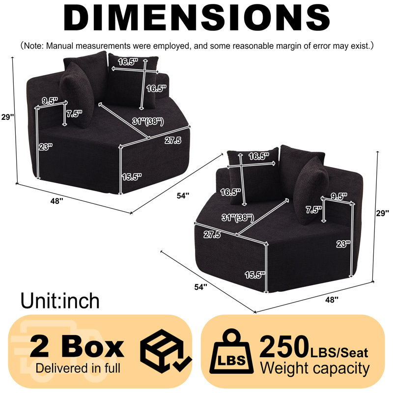 Chaises d'appoint modernes et modulaires, ressorts en mousse chenille, salon hexagonal pour la maison