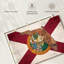 «State Map Over Florida Flag», reproduction sur toile-872752837