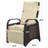 Comfortable Outdoor Recliner With And Hidden Table Khaki Fade- Material Adjustable
