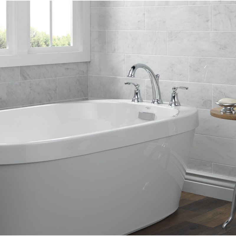 Double Handle Deck Mounted Roman Tub Faucet Trim, Chrome