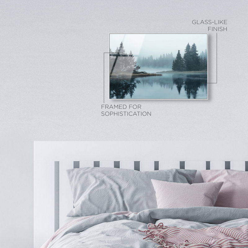 Morning Lake II Print by Oliver Gal, 17" H x 25" W, White Floater Frame