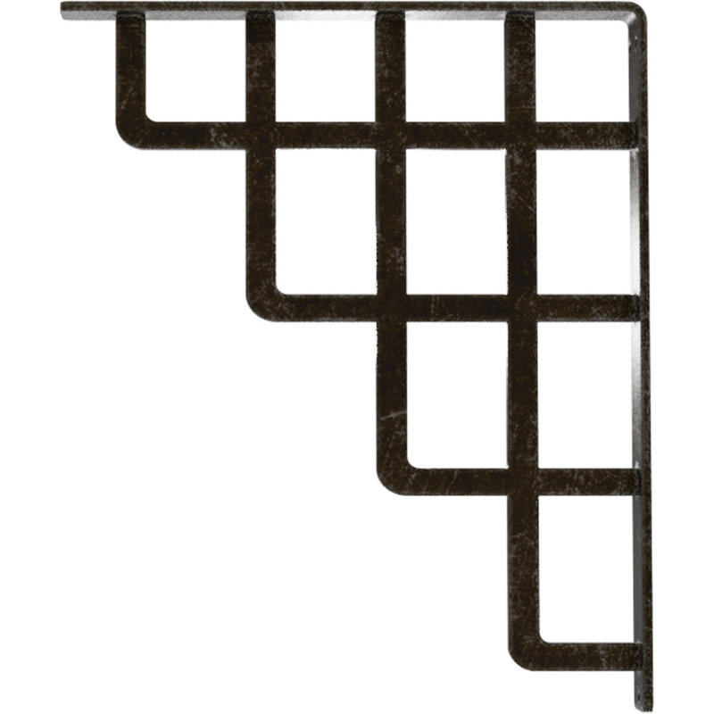 Support en fer forgé Diane, Argenté antique chaleureux, H 15 po x l 1,5 po x p 12 po