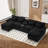 5 Piece U Shape Sectional Sofa Cloud Couch Double Chaise Sectional Couch with Console-685234344