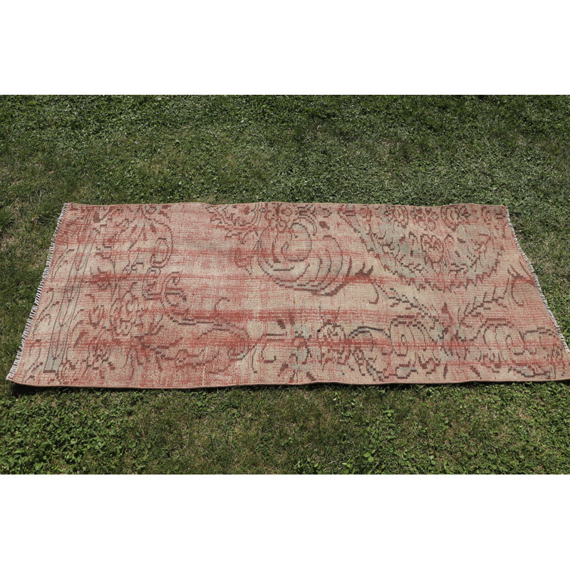 Tapis turc tissé à la main dans un style Oushak discret avec de riches tons bruns pour les espaces d'entrée