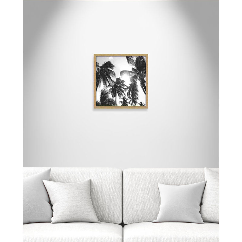 Palmiers des Caraïbes - reproduction de cadre photo, L 17 po x H 17 po, Encadrement brun
