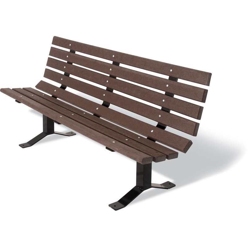 Banc de parc en plastique recyclé Witherspo, 72 po (planches 4 x 4), Brun