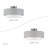 3 Light Brushed Nickel Large Semi-Flush With Hand Crafted Urban Gray And White Fabric Hardback Shades