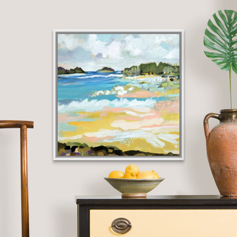 «Surfscape IX» par Karen Fields - reproduction d'art, Toile blanche encadrée, H 26 po x l 26 po x P 1,75 po