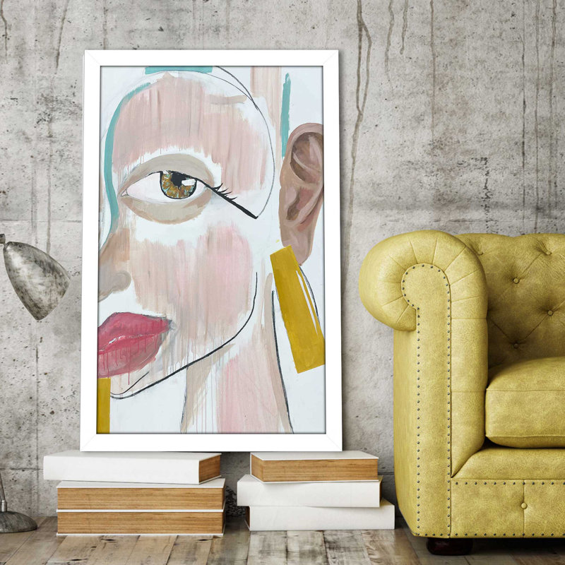 Miroir de but II (vertical) par Cassie Studios - Peinture, Cadre blanc, H 39,5 po x l 27,5 po x P 0,75 po