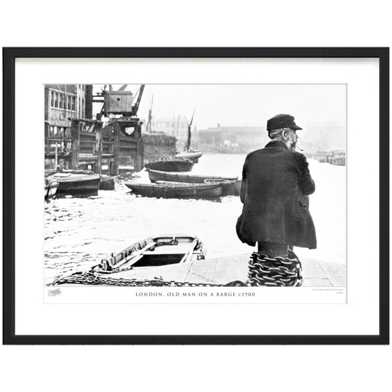 London, Old Man On A Barge C1900 by Francis Frith - Single Picture Frame Print, 45cm H x 60cm W x 2.3cm D