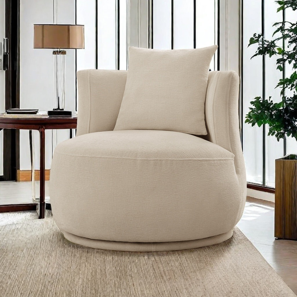 Latitude Run® 360°Boucle Rotating Single Chair | Wayfair