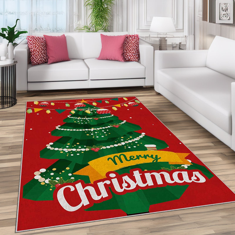 Tapis rectangulaire à impression numérique Merry Christmas