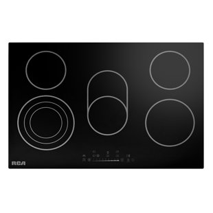 30 In. Sterling Collection Drop-in Electric Ceramic Glass Cooktop, 5 Burners, Triple Zone Element, Sync Burner, Black