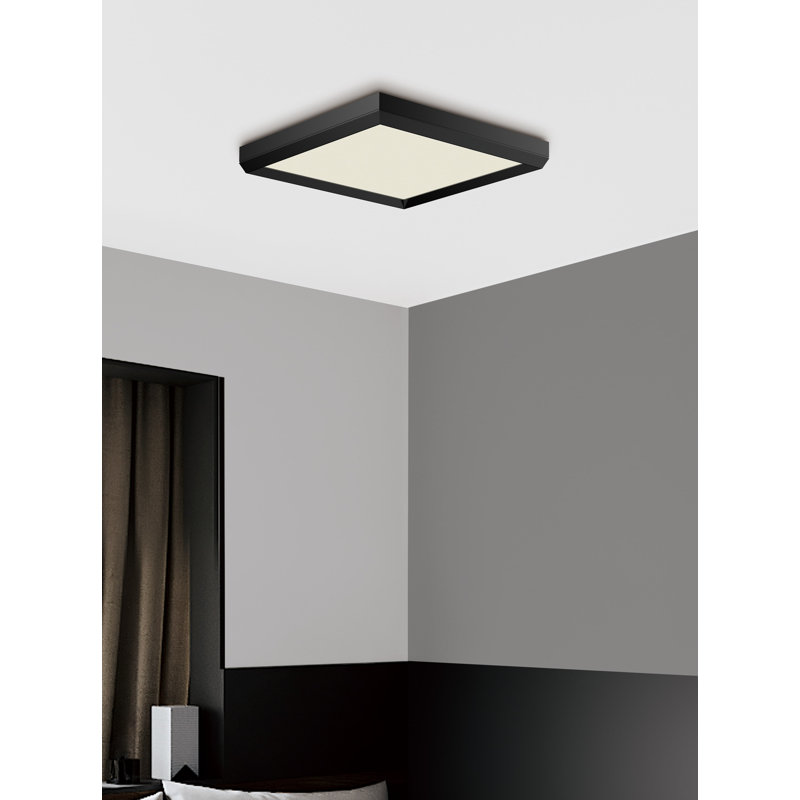 Plafonnier encastré en acrylique Skylight, Champagne brossé, H 1,9 po x l 23,6 po x P 23,6 po