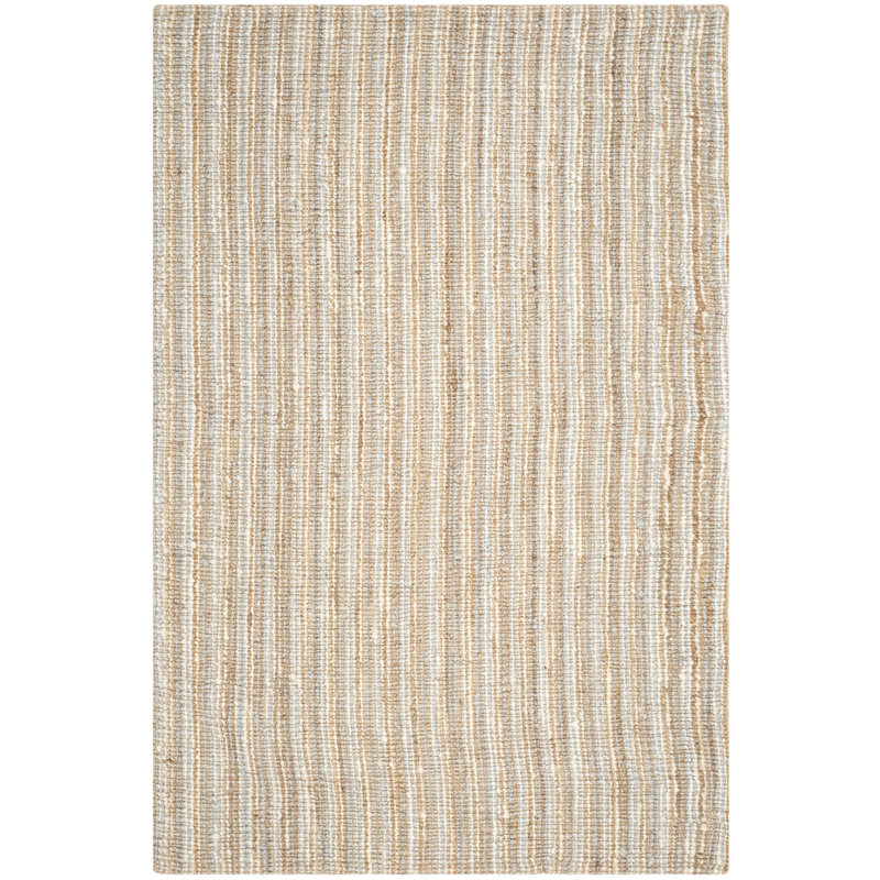 Irene Striped Jute / Sisal Hand Woven Area Rug, Rectangle 183 x 274 cm