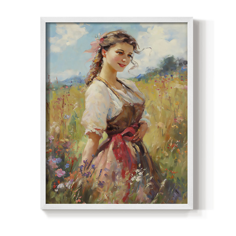 Reproduction encadrée WOMEN Series CCXCVI - bois massif, H 15 po x l 12 po, Blanc
