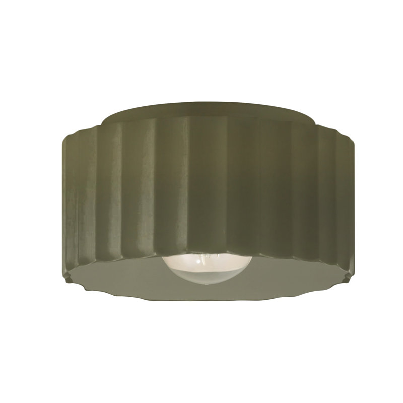 Plafonnier encastré 1 lumière Colgate, Vert mat, H 6,5 po x l 10 po x P 10 po