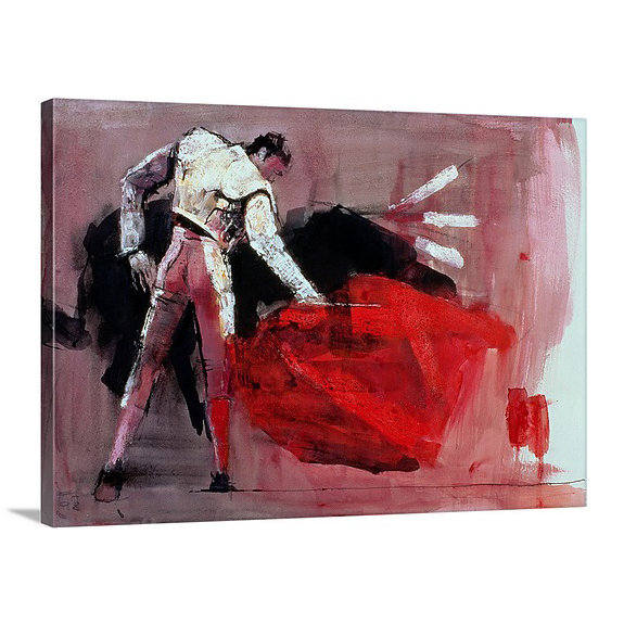 «Ankit Matador, 1998 (Mixed Media on Paper)» par Mark Adlington, reproduction d'art, H 18 po x l 24 po x P 1,25 po, Toile