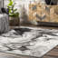 Tapis à motif abstrait pour le salon, la chambre à coucher, la salle à manger et la cuisine Leeton, gris / ivoire-30098281