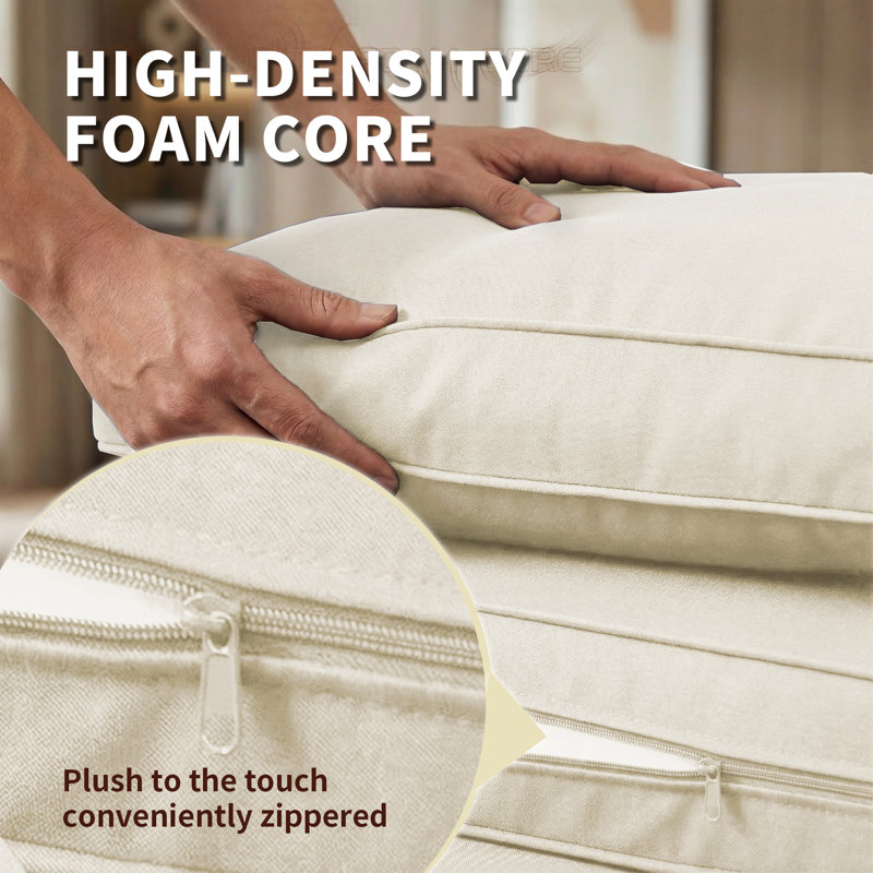Outdoor Replacement Cushion Set for Seating – Includes 3 Seat Cushions, 3 Back Cushions, 2 Short Back Cushions & 1 Footrest Cushion.