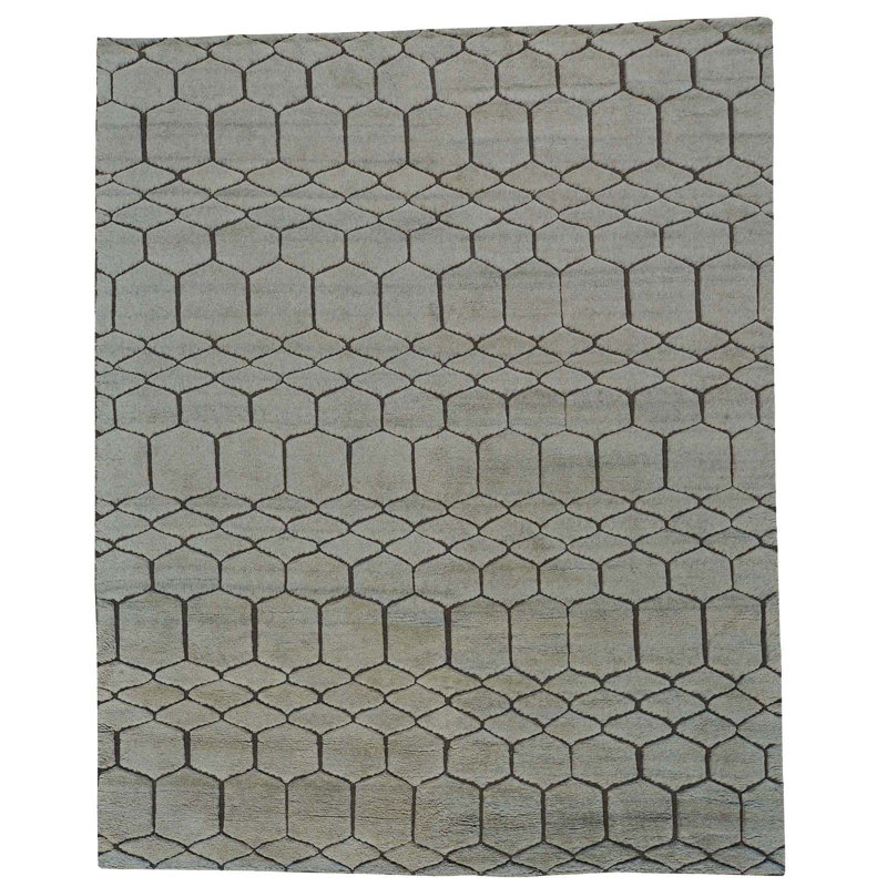 Tapis ivoire berbère noué à la main One-of-a-Kind Rorie