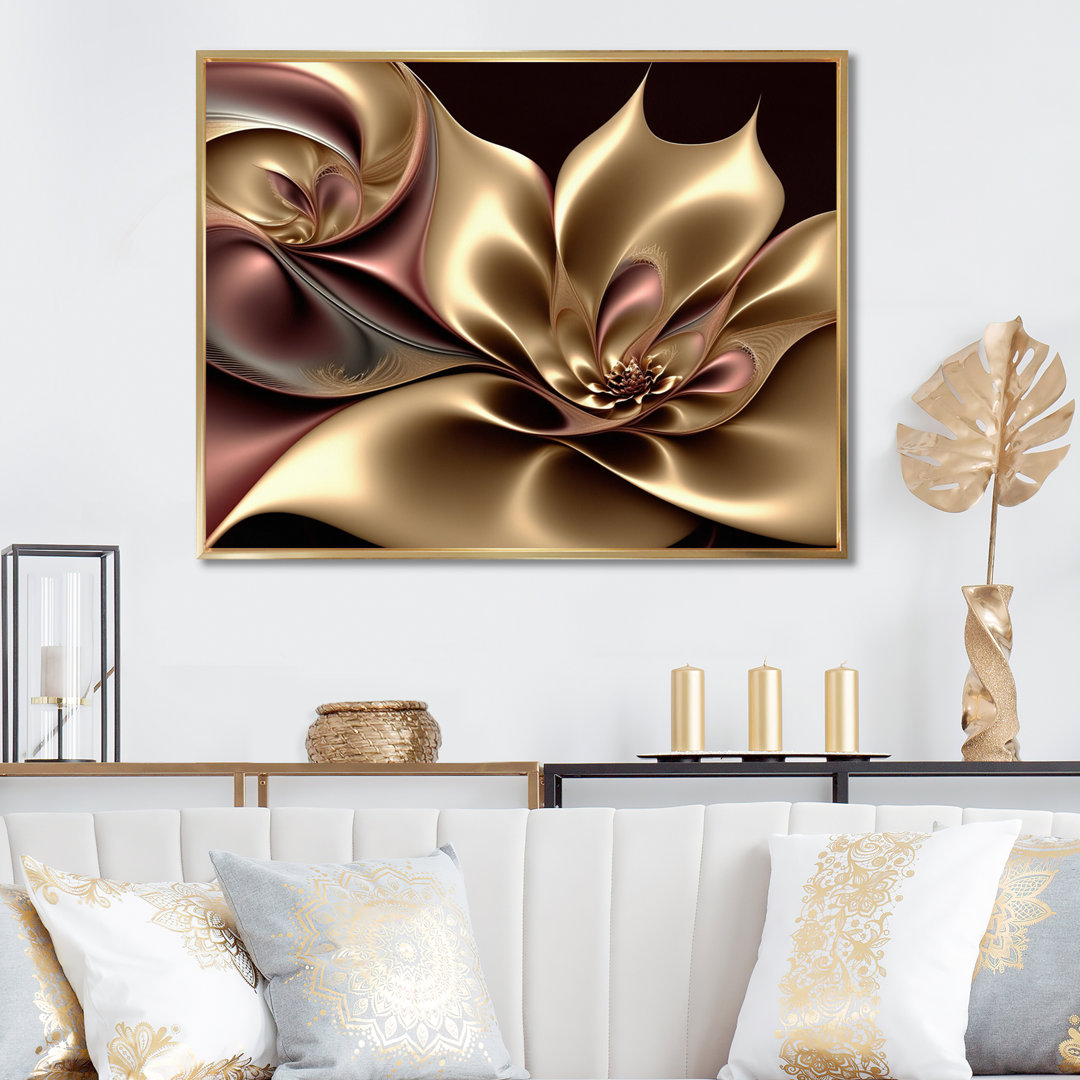 " Fractal Spiral Flower In Vintage Rose Gold I " Mercer41 