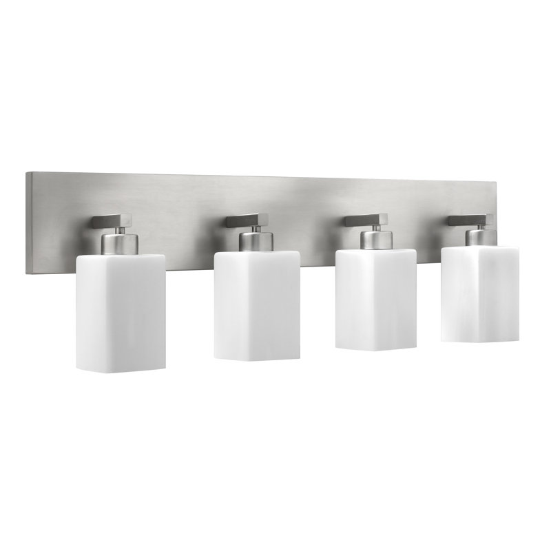 Éclairage pour meuble-lavabo en acier brossé 4 lumières Refresh Group