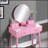 Wood Vanity and Stool Set-580827771