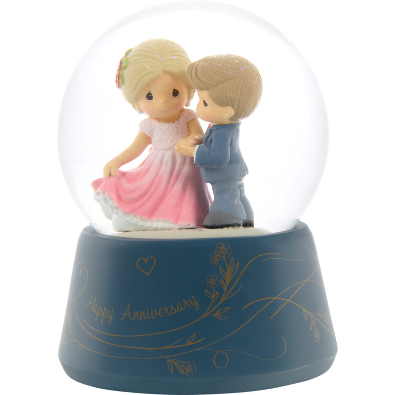 Boule à neige Precious Moments Happy Anniversary CoupleMusical Boule à neige 5,13 po