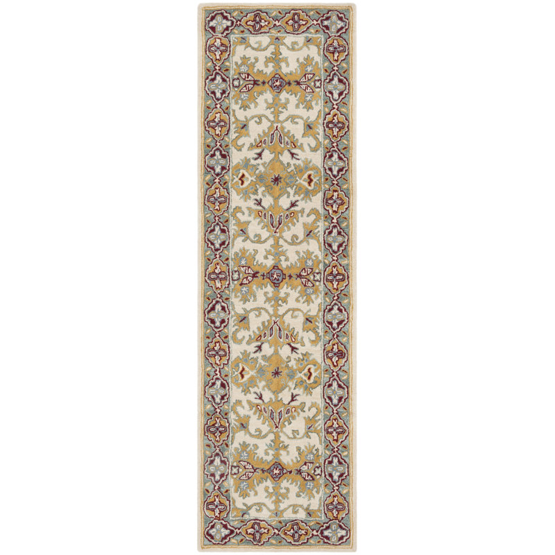 Tapis oriental en laine touffeté à la main Wahcheechee, Tapis de couloir 2 pi 3 po x 8 pi